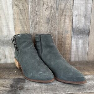 Womens Bleecker & Bond Georgia Gray Suede Buckle Ankle‎ Boots Booties Size 6.5 M